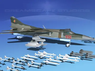 Mig 23 Flogger B V11 East Germany 3D model