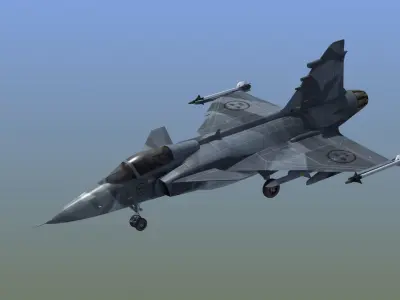 JAS 39 Gripen Low-poly 3D model