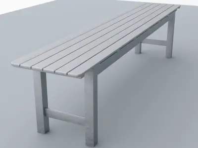 Stell Bench AngsoLow Poly  Low-poly 3D model