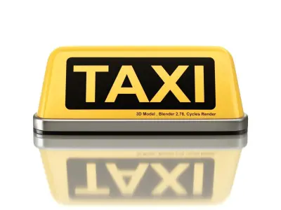 Taxi Sign Set 3D model