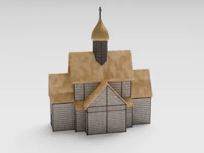 Slavic Church Low-poly 3D model