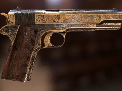 Colt 1911 Yakuza style Low-poly 3D model