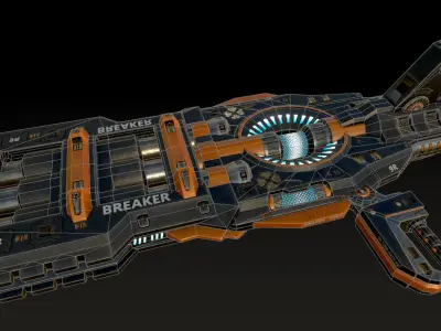 Breaker Cannon Low-poly 3D model