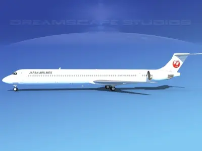 McDonnell Douglas MD-90 Japan Airlines 2 3D model