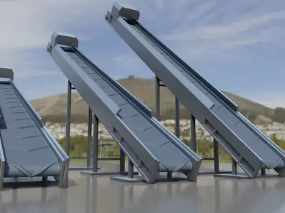Modular Conveyor Belt Low-poly 3D model