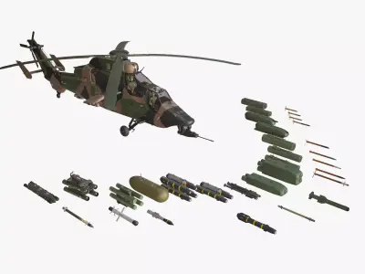 EC-665 Tiger ARH Australia Complex Animation Low-poly 3D model