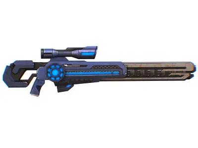 Sniper rifle of the future weapon barrel blaster laser arms Low-poly 3D model