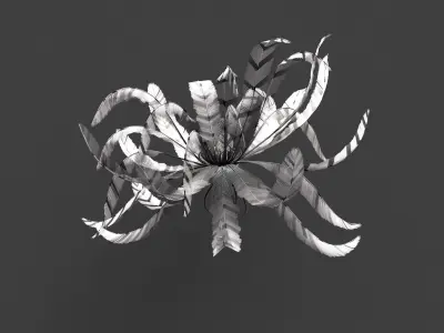 Feather Stars Low-poly 3D model