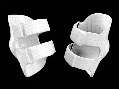 Military black elbow pads 11 Low-poly 3D model