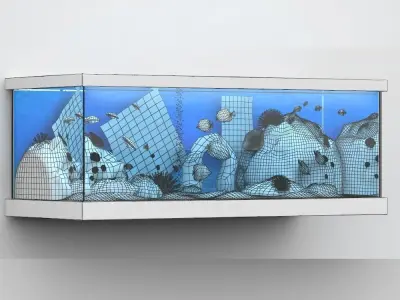 aquarium fish tank with city 3D model