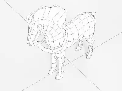 Horse 3d model polygonal Low-poly 3D model
