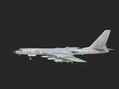 Xian H-6K Strategic Bomber H6K Tu-16 Tu16 Bomber Low-poly 3D model