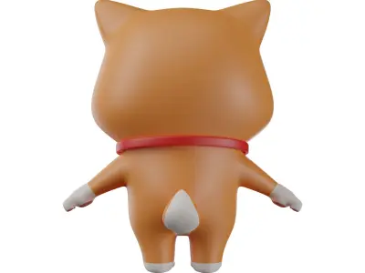 little cute Shiba Dog  3D character Japanese Shiba Dog 3D model