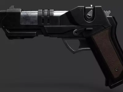 H1-3 Pistol Low-poly 3D model