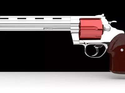High Power Revolver Low-poly 3D model