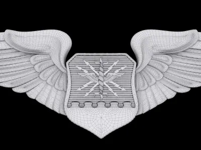 USAF Combat Systems Officer Wings Badge 3D model