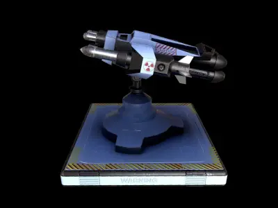 Missile Turret  Low-poly 3D model