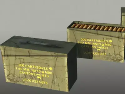 Ammo box open close Low-poly 3D model