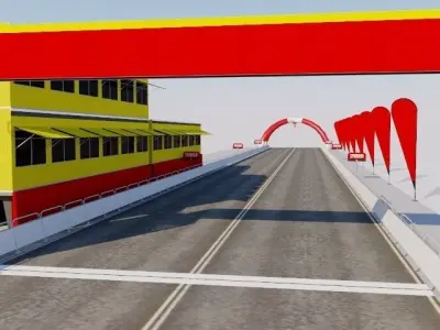 Finish line - Journalists boxes 3D model