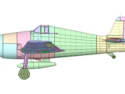 Grumman F6F-5 Hellcat 1 by 24 Scale 3D Printable Model 3D print model