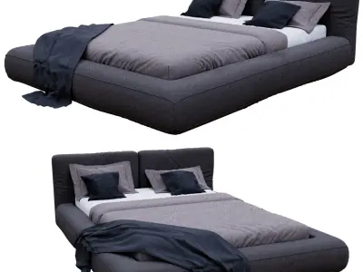 Bed C bedroom furniture sets home Free 3D model