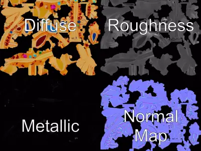 Colorful Gem Butterfly model pack Low-poly 3D model