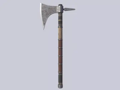 Fantasy hatchet Low-poly 3D model