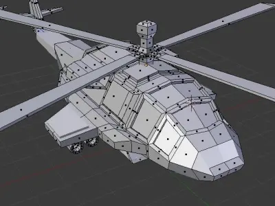 Low Poly Helicopter Low-poly 3D model
