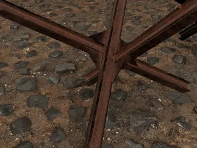 anti-tank hedgehog set 3 PBR   Low-poly 3D model