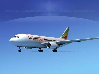 Boeing 767-200ER Ethiopian 3D model