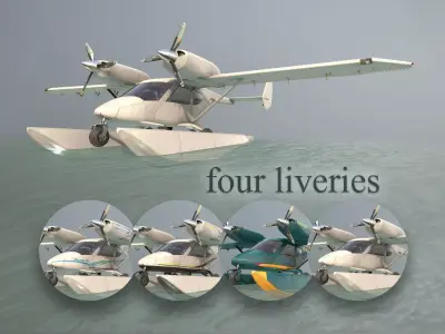 Accord-201 Floatsplane with four liveries 3D Model Collection