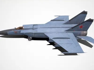 Mikoyan-Gurevich MiG-25 Low-poly PBR Low-poly 3D model