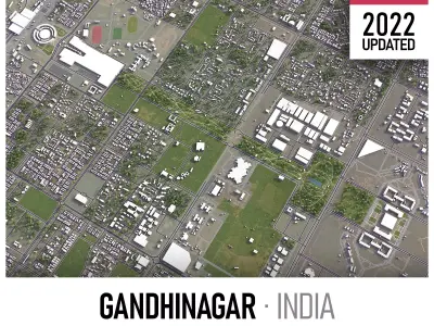 Gandhinagar Low-poly 3D model
