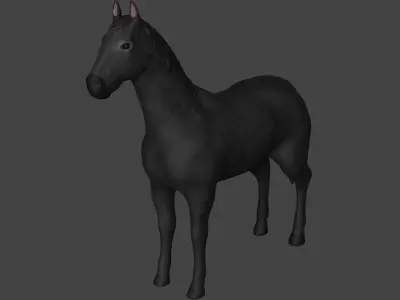 Black Horse Stallion fully rigged low poly Low-poly 3D model