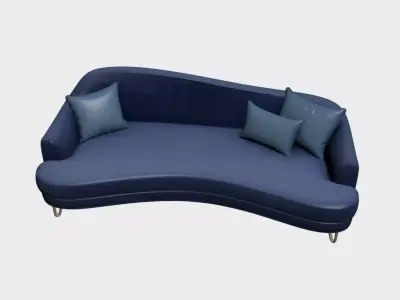 Modern Asymmetrical Curved Velvet Sofa Furniture for Daylight 14 Free 3D model