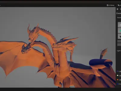 King Ghidorah Low-poly 3D model