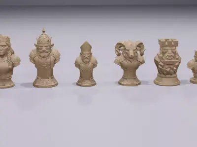 Dwarfs chess set 3D print model