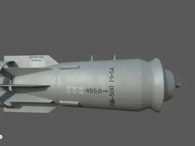 FAB500-M54 Soviet Russian Aircraft Bomb Game Ready PBR Model  Low-poly 3D model
