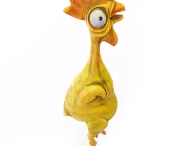 Chicken cartoon toy low poly Low-poly 3D model