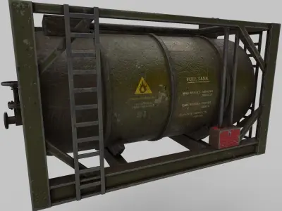Military Fuel Tank - Low Poly - Game Ready Low-poly 3D model