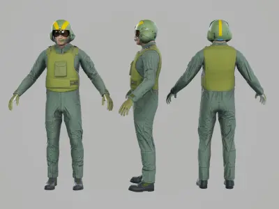 Pilot Low-poly 3D model