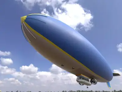 Goodyear Blimp - Airship - Dirigible Low-poly 3D model