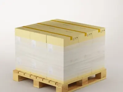 cardboard boxes on pallet 3D model