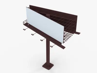 Billboard 2 Red Low-poly 3D model