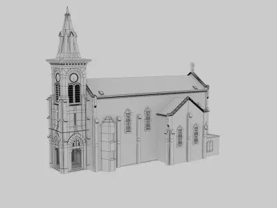 Church Low-poly 3D model