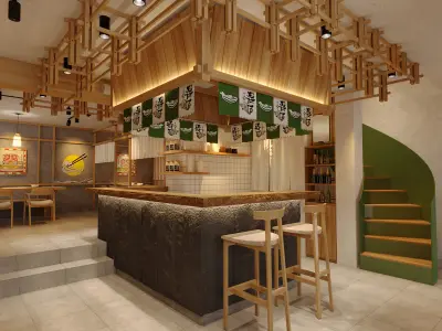 Ramen Noodles Restaurant 3D model