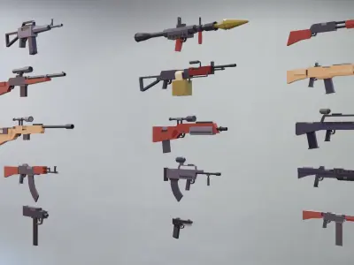 Weapons Pack  Low-poly 3D model
