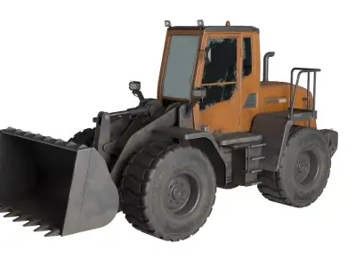 Realistic 3D Loader Truck Game-Ready Construction Vehicle Free low-poly 3D model