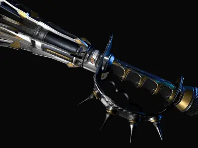 Sci-Fi Electric Cyber Mace Low-poly 3D model