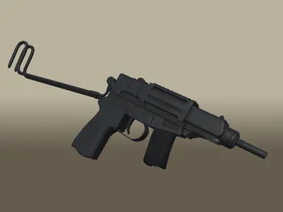 Mini Machine Pistol Low-poly 3D model